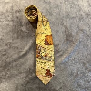 Alynn Neckwear "Old World Exploration" Past Times Silk Necktie Tie Men's Yellow